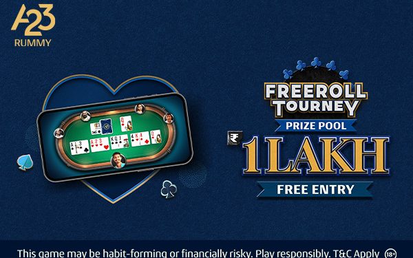 Participate in Beginner Freeroll Tourney (Tournament) in A23 Rummy App to Win from 1 Lakh Prize Pool Daily